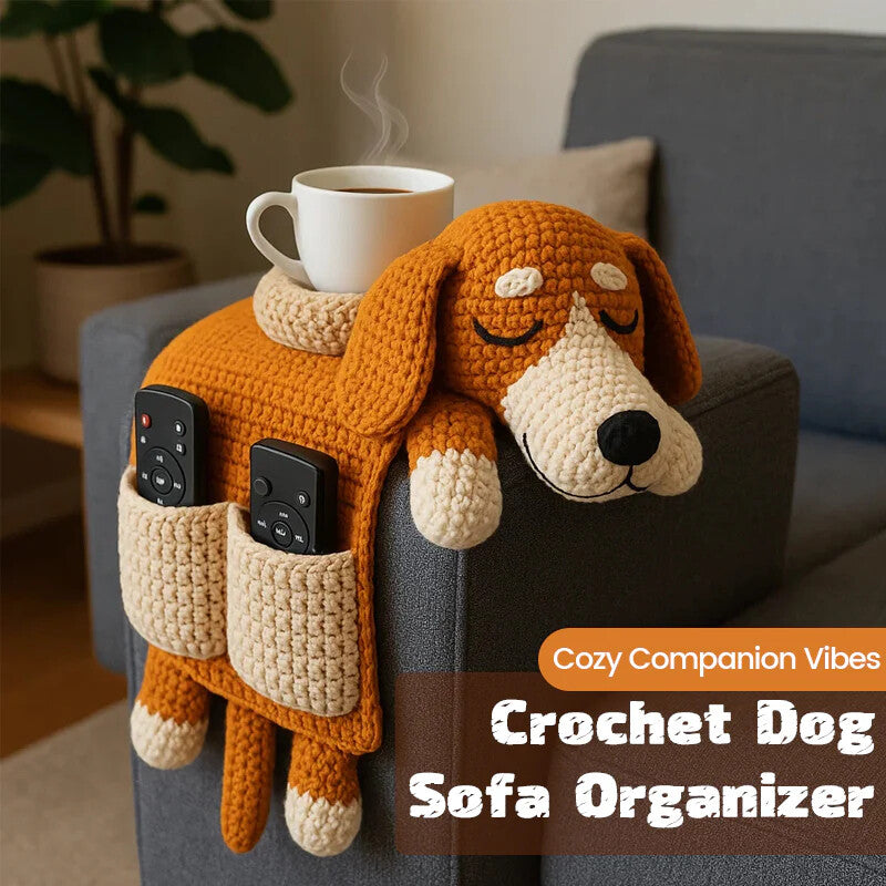 š¶ Cozy Companion Vibes ā Crochet Dog Sofa Organizer