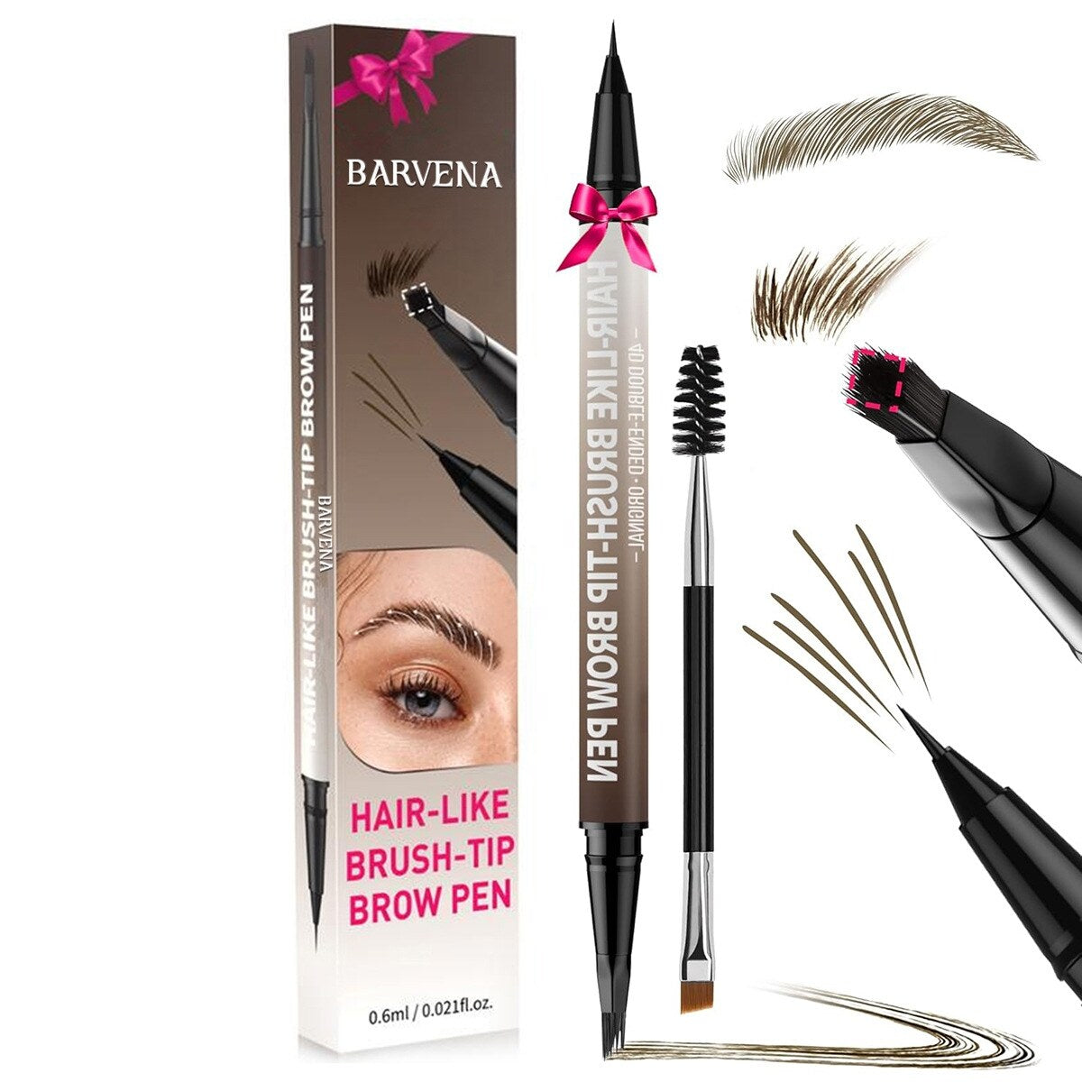🙉Last Day Buy 1 Get 1 Free🔥2-in-1 Microblading Eyebrow Pen with Free Square Brush