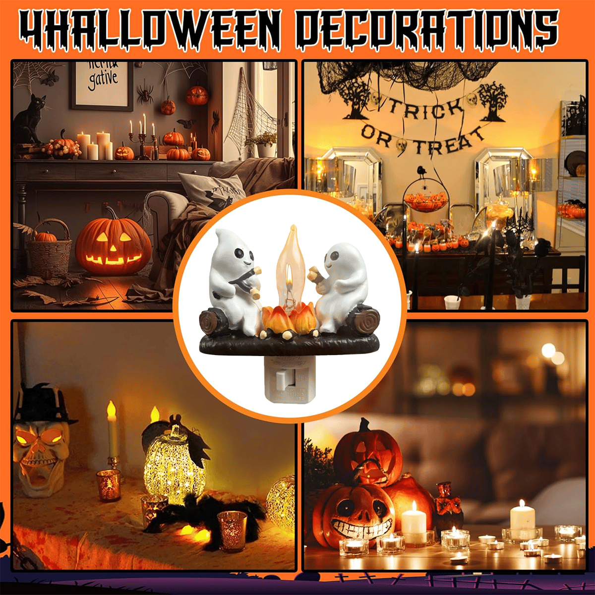 👻Halloween Promotion👻2025 Ghost Campfire Flickering Nightlight