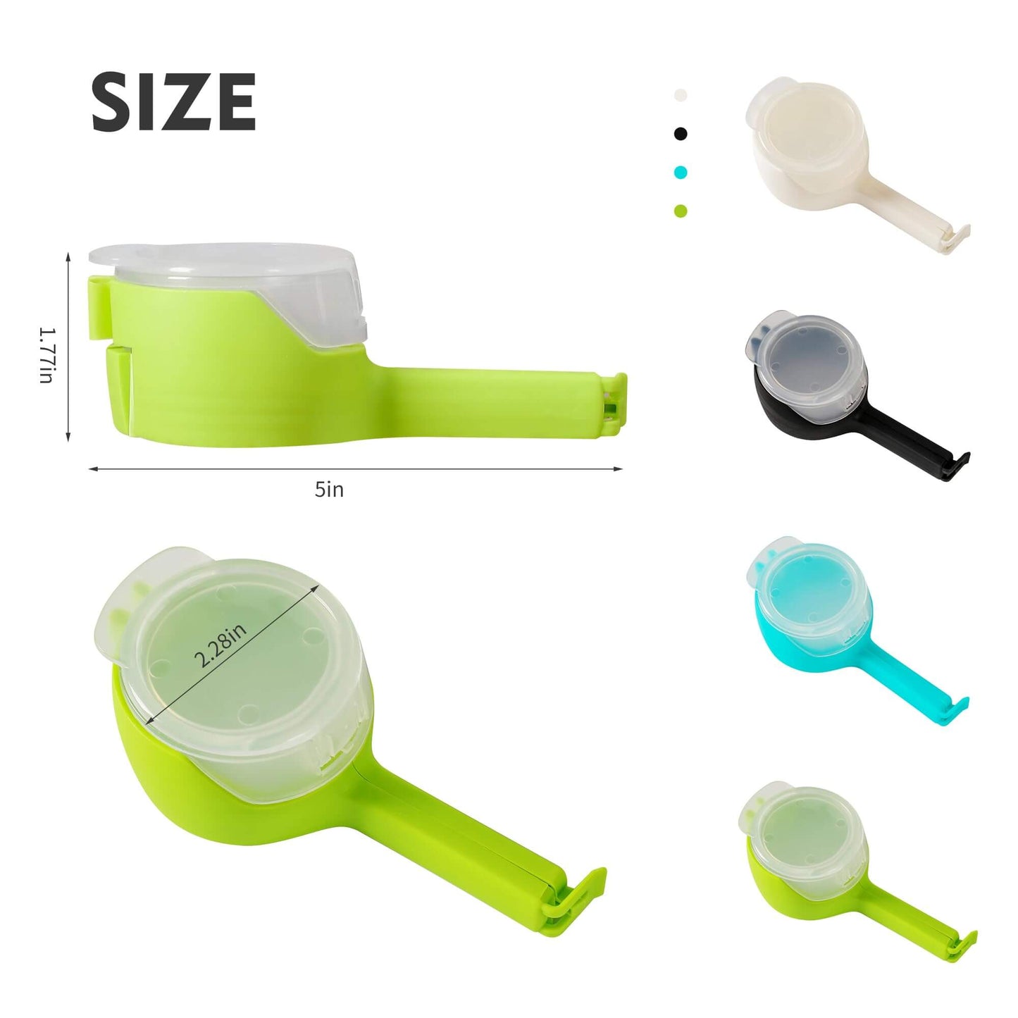 🧩4Pcs Bag Clips for Food Storage Sealing Clips with Pour Spouts Food Sealing Plastic Great for All Food or Cat/Dog Food Storage and Organization(4 Pack)