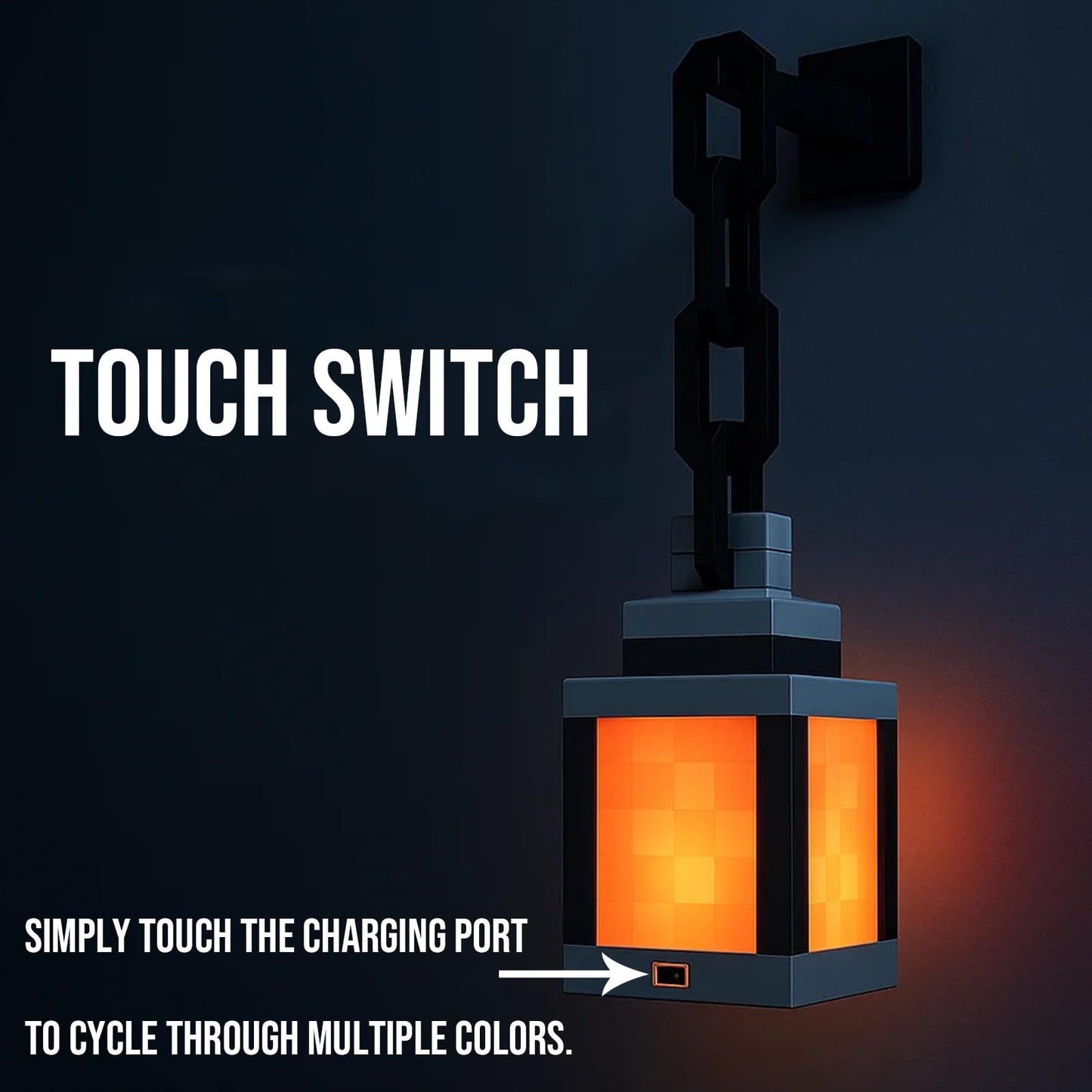 🏮 Pixelated Lantern Night Light – 16 Colors, Remote & Touch Control