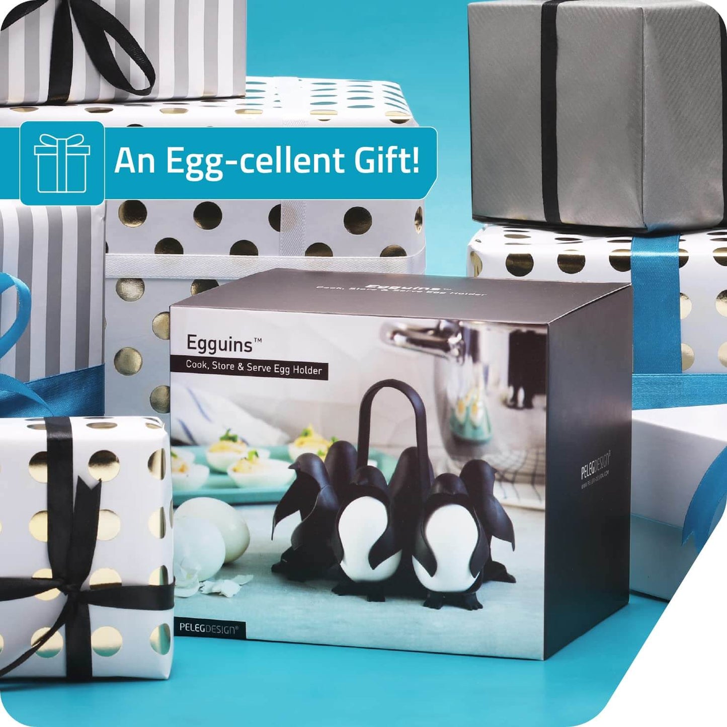 🐧 Egguins 3-in-1 Penguin Egg Rack—Boil Eggs, Store Eggs, Heat-Resistant Handle Design