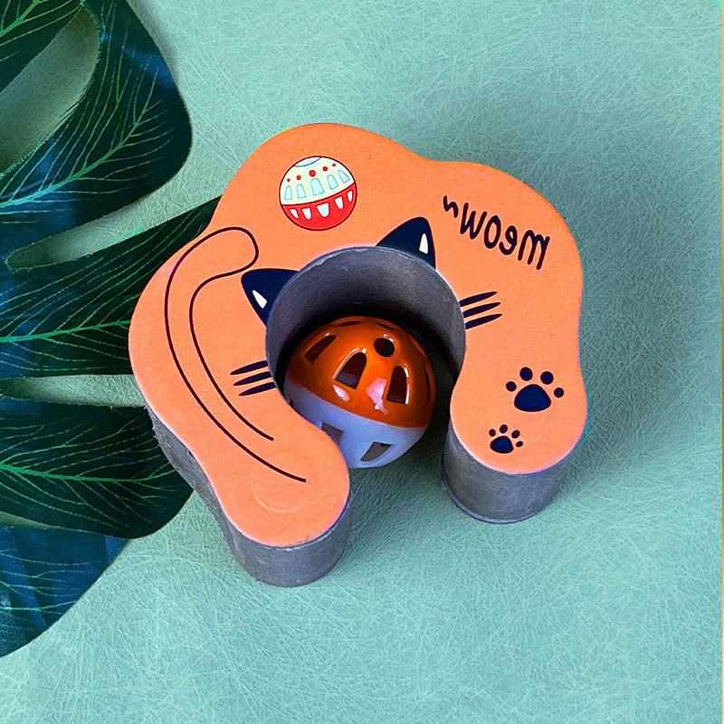 😸Cat Toy, Magic Organ Cat Scratch Board, Compact Cats Accordion Toy, Interactive Cardboard Cat Scratcher Pad Toys with Bell Ball for Indoor Exercise