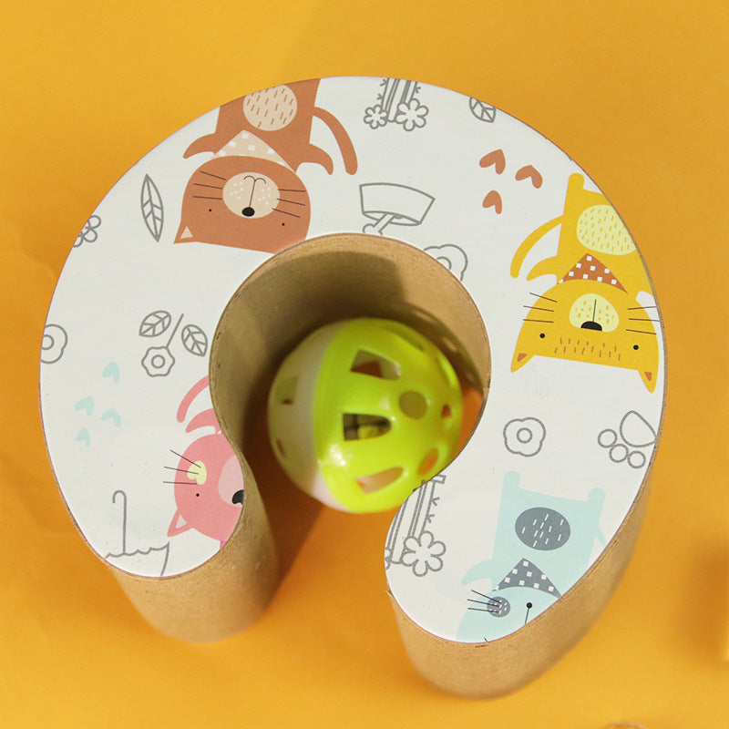 😸Cat Toy, Magic Organ Cat Scratch Board, Compact Cats Accordion Toy, Interactive Cardboard Cat Scratcher Pad Toys with Bell Ball for Indoor Exercise