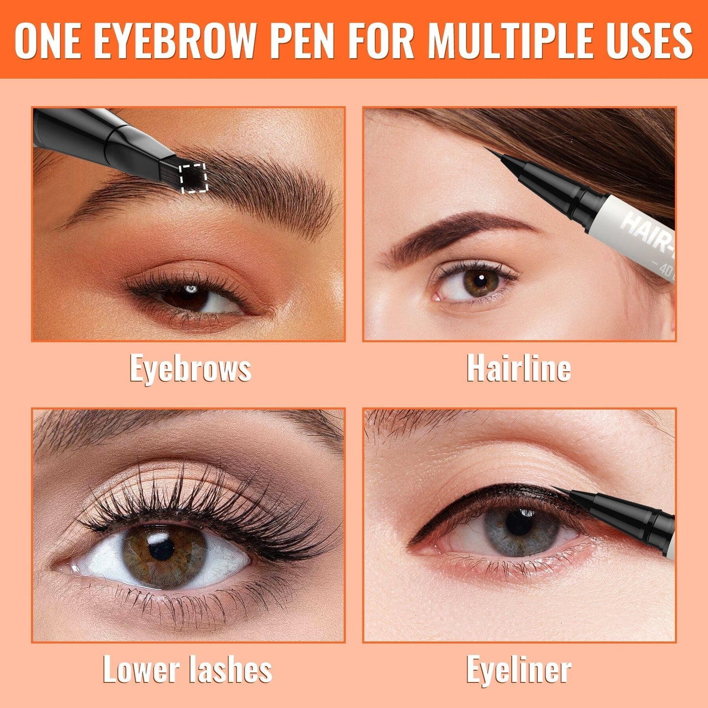 🙉Last Day Buy 1 Get 1 Free🔥2-in-1 Microblading Eyebrow Pen with Free Square Brush