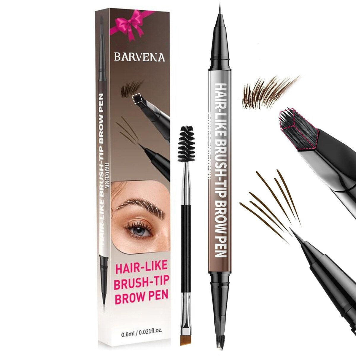 🙉Last Day Buy 1 Get 1 Free🔥2-in-1 Microblading Eyebrow Pen with Free Square Brush