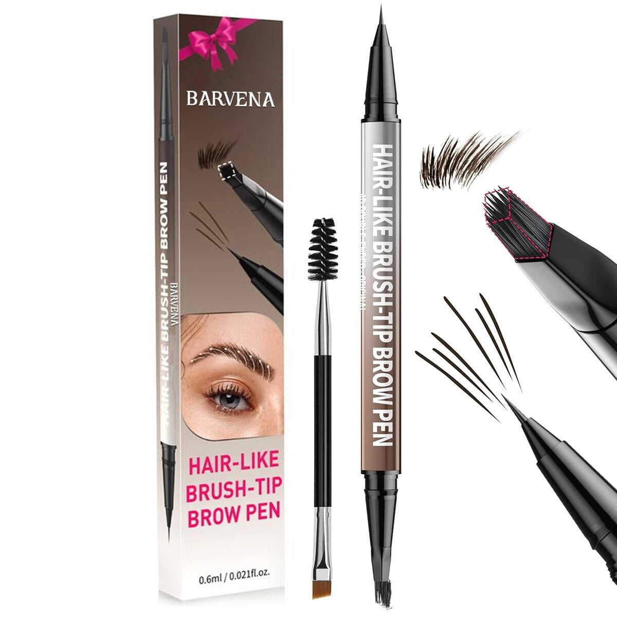 🙉Last Day Buy 1 Get 1 Free🔥2-in-1 Microblading Eyebrow Pen with Free Square Brush