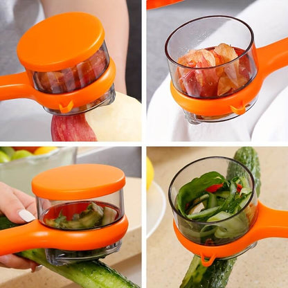 🥒 2-in-1 Peeler & Storage Box – Serrated Blade, Food-Safe & Durable