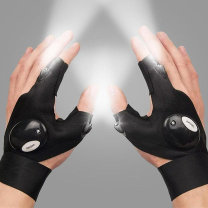 🔧 LED Work Gloves – Hands-Free Flashlight Tool for Repair, Night Fishing & Camping