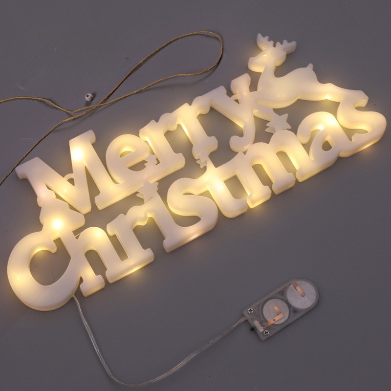 🎅 Merry Christmas 3D Letter Lights – Battery Powered Wall & Tree Decoration
