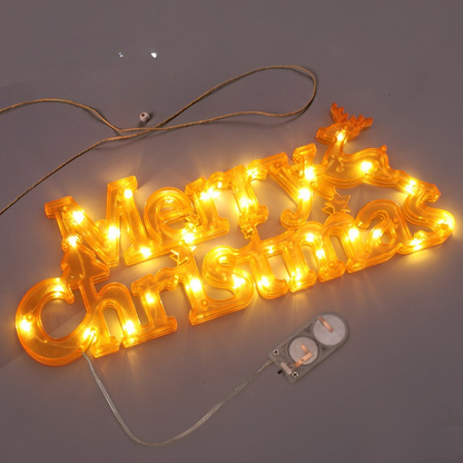 🎅 Merry Christmas 3D Letter Lights – Battery Powered Wall & Tree Decoration