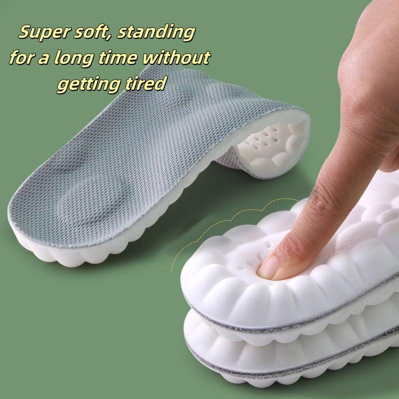 Soft Elastic Breathable Shoe Insoles - Lightweight and Sweat Absorbent, Comfortable for Non Tiring Feet in Bedroom Footwear