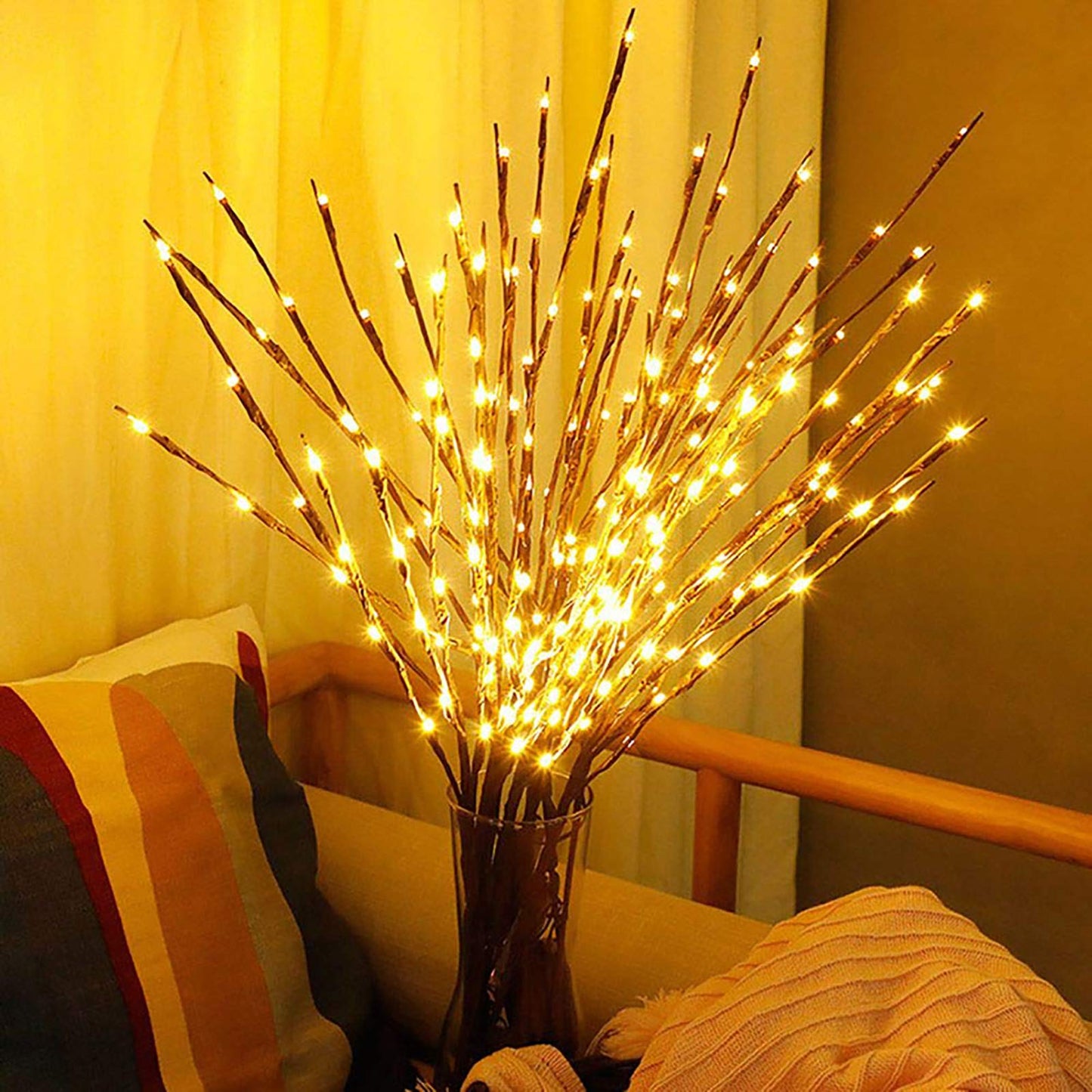 🌿 3-Piece Branch String Lights — 🎅 Perfect for Indoor Decor and Party Lighting
