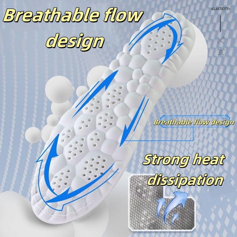 Soft Elastic Breathable Shoe Insoles - Lightweight and Sweat Absorbent, Comfortable for Non Tiring Feet in Bedroom Footwear