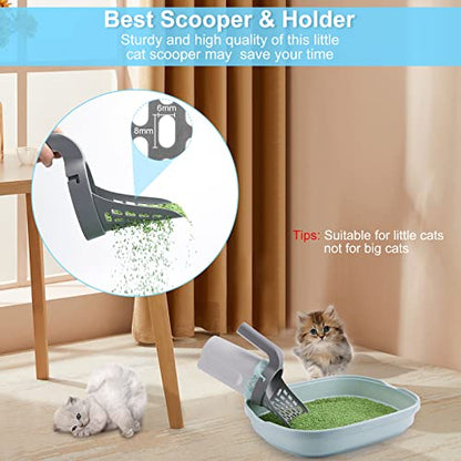 🐾 Cat Litter Scooper with Holder & Waste Bin – Includes 15 Refill Bags (1 Boxes), Large-Capacity Portable Cat Shovel for Easy Cleaning