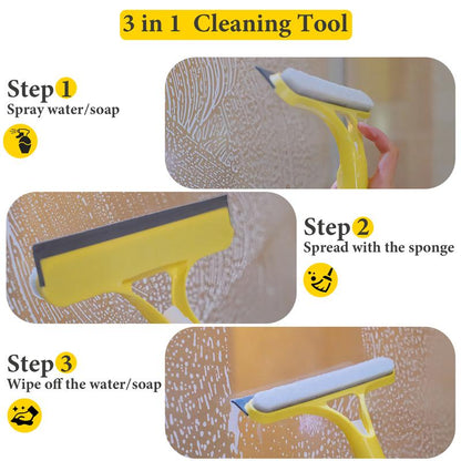 💦 3-in-1 Window Cleaner – Spray, Wipe & Squeegee in One Tool
