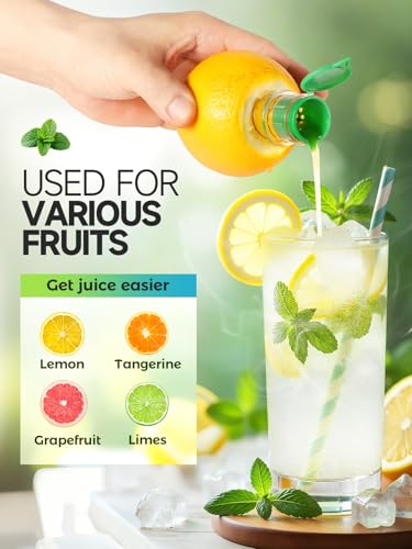 🍋Lemon Squeezer Screw-Top, 4PCS Manual Juicer with Filter, Portable Citrus Juicer for Lemon/Lime/Orange, Food Grade Lime Squeezer BPA-Free