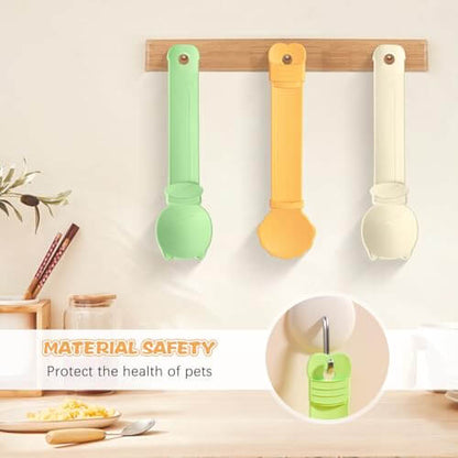 🍗3Pcs Multifunctional Cat Treat Squeeze Spoons Set - Colorful Dispensers for Wet Food