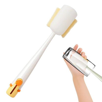 🌸 5-in-1 Bottle Cleaning Brush – 2026 Flower-Shaped Multifunctional Cup Brush with Long Handle, Sponge & Scrubber for Bottle Lid & Kitchen Cleaning