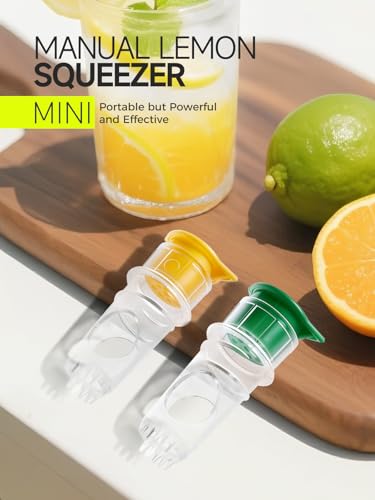 🍋Lemon Squeezer Screw-Top, 4PCS Manual Juicer with Filter, Portable Citrus Juicer for Lemon/Lime/Orange, Food Grade Lime Squeezer BPA-Free