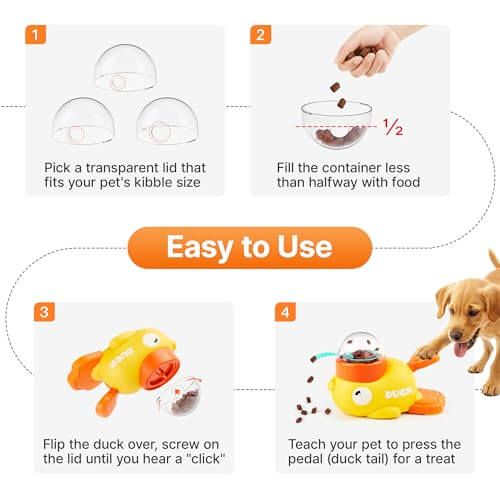 🐱🐶Cat and Dog Puzzle Treat Dispenser Interactive Duck-Shaped Environmental Enrichment Toy Mental Stimulation and Exercise Tool