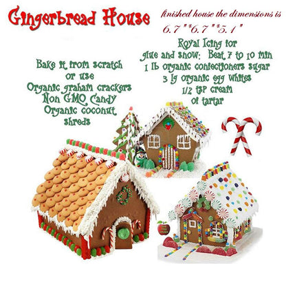 🍪 (Set of 10) Gingerbread House Cookie Cutter Set – 3D Christmas Cookie Mold Kit for Kids & Family Baking