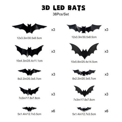 😈Halloween Promotion😈3D Bat Design LED Decoration
