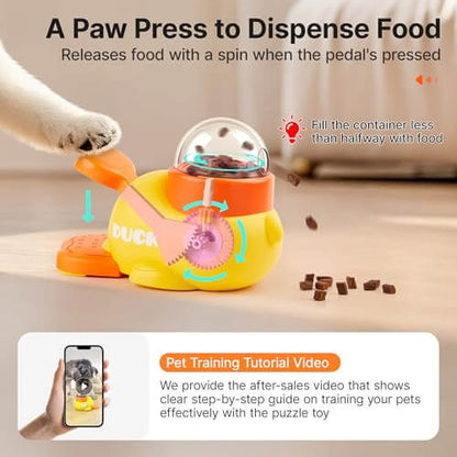 🐱🐶Cat and Dog Puzzle Treat Dispenser Interactive Duck-Shaped Environmental Enrichment Toy Mental Stimulation and Exercise Tool