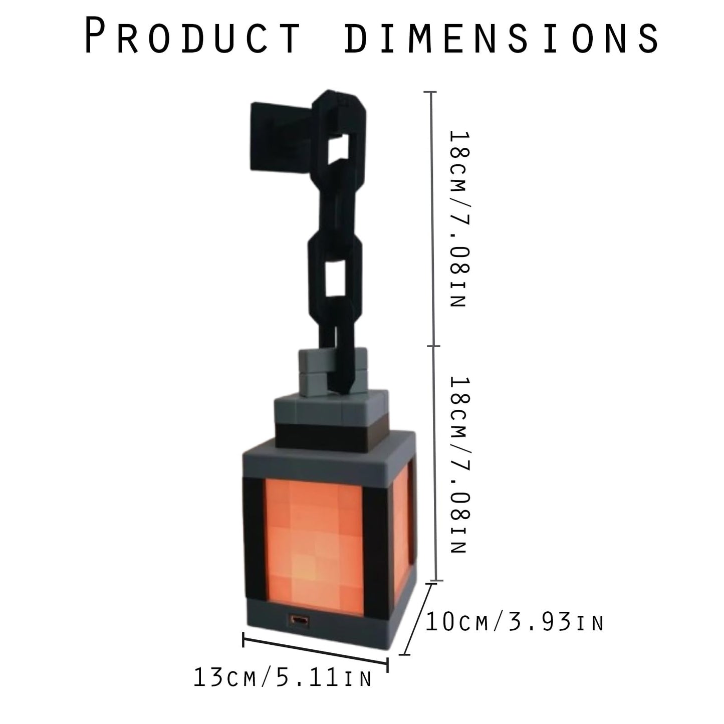 🏮 Pixelated Lantern Night Light – 16 Colors, Remote & Touch Control