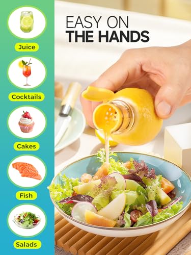 🍋Lemon Squeezer Screw-Top, 4PCS Manual Juicer with Filter, Portable Citrus Juicer for Lemon/Lime/Orange, Food Grade Lime Squeezer BPA-Free