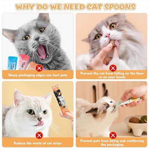 🍗3Pcs Multifunctional Cat Treat Squeeze Spoons Set - Colorful Dispensers for Wet Food