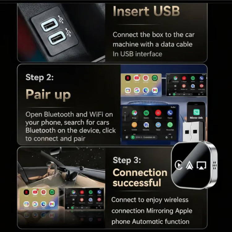 🔥2026 Upgrade 3-in-1 Wireless CarPlay Adapter