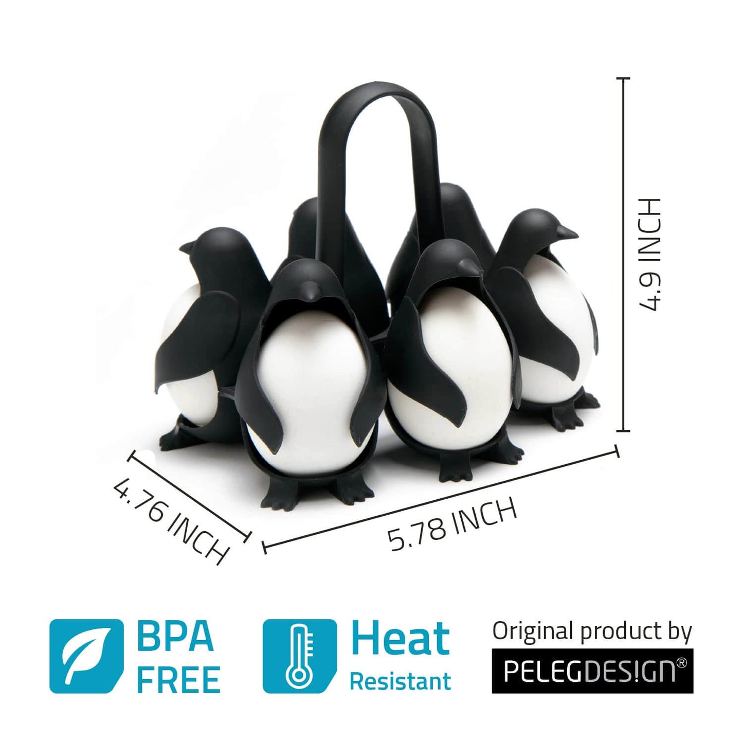 🐧 Egguins 3-in-1 Penguin Egg Rack—Boil Eggs, Store Eggs, Heat-Resistant Handle Design