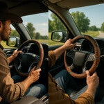 Retro Western Cowboy Car Universal Steering Wheel Cover
