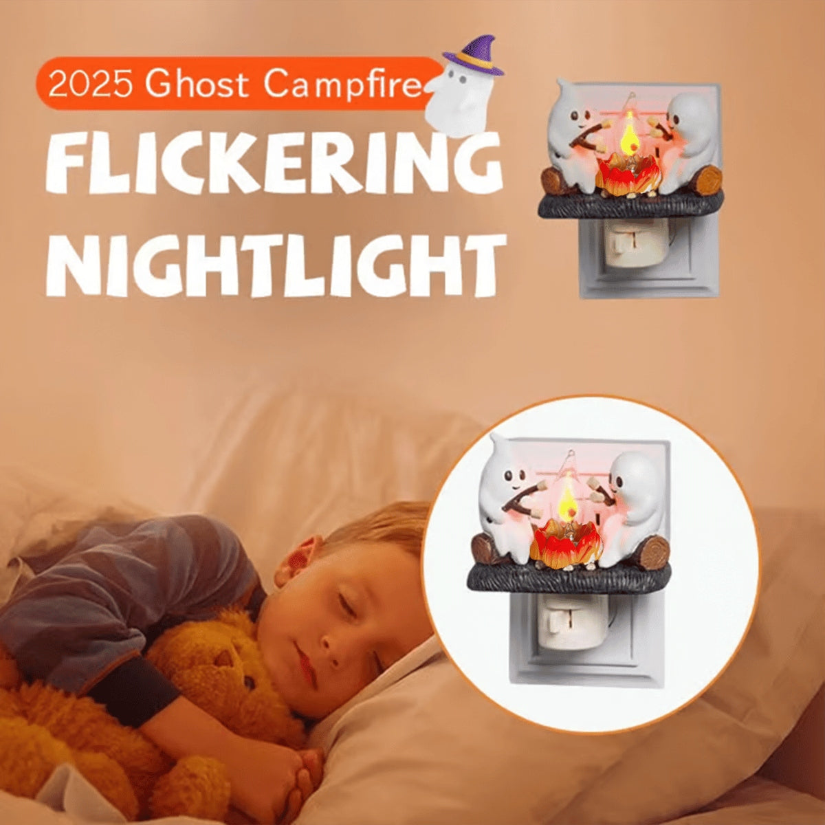 👻Halloween Promotion👻2025 Ghost Campfire Flickering Nightlight
