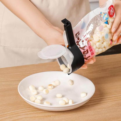 🧩4Pcs Bag Clips for Food Storage Sealing Clips with Pour Spouts Food Sealing Plastic Great for All Food or Cat/Dog Food Storage and Organization（4 Pack）