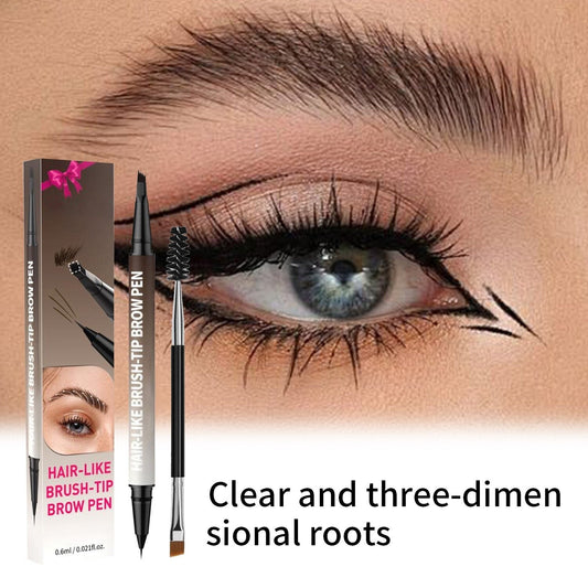 🙉Last Day Buy 1 Get 1 Free🔥2-in-1 Microblading Eyebrow Pen with Free Square Brush