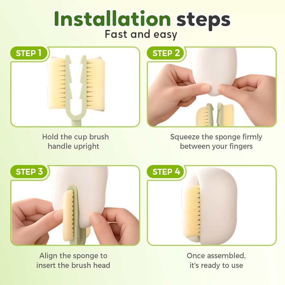 🌸 5-in-1 Bottle Cleaning Brush – 2026 Flower-Shaped Multifunctional Cup Brush with Long Handle, Sponge & Scrubber for Bottle Lid & Kitchen Cleaning