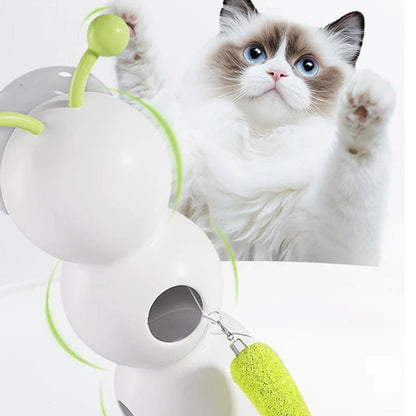 🐾 Interactive Cat Feather Toy – USB Rechargeable Wall-Mounted Whack-a-Mole Cat Teaser with Suction Cup, Perfect for Indoor Cats
