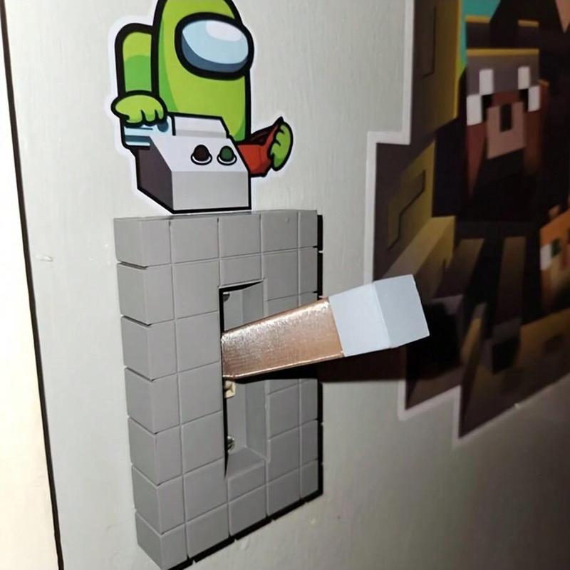 🔥 Minecraft Torch Light Switch Cover – 3D Gaming Wall Decor for Bedroom & Kids Room
