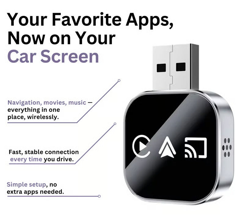🔥2026 Upgrade 3-in-1 Wireless CarPlay Adapter