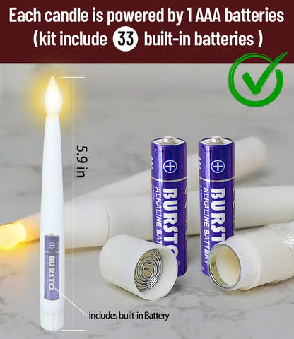 Floating Candles with Wand Magic Hanging Candles, Flameless Warm Light Flickering Battery Operated Candles, Floating LED Candles for Halloween Christmas Theme Party