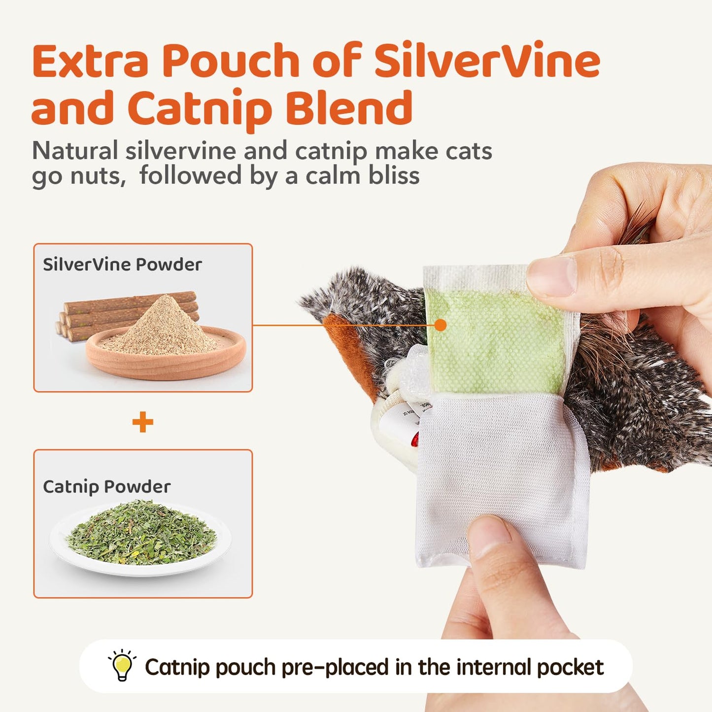 🐦Flapping Bird Cat Toy – Rechargeable, Chirping & Touch-Activated