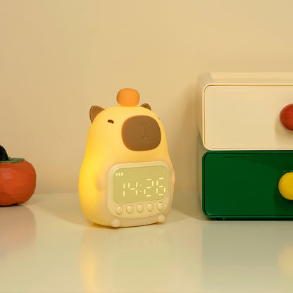 🐹 Capybara Alarm Clock – Soft Glow Lamp, Battery-Powered & Travel Friendly