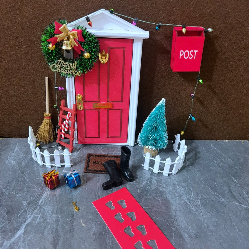 🏡Red Doorway Christmas Set Artificial Model