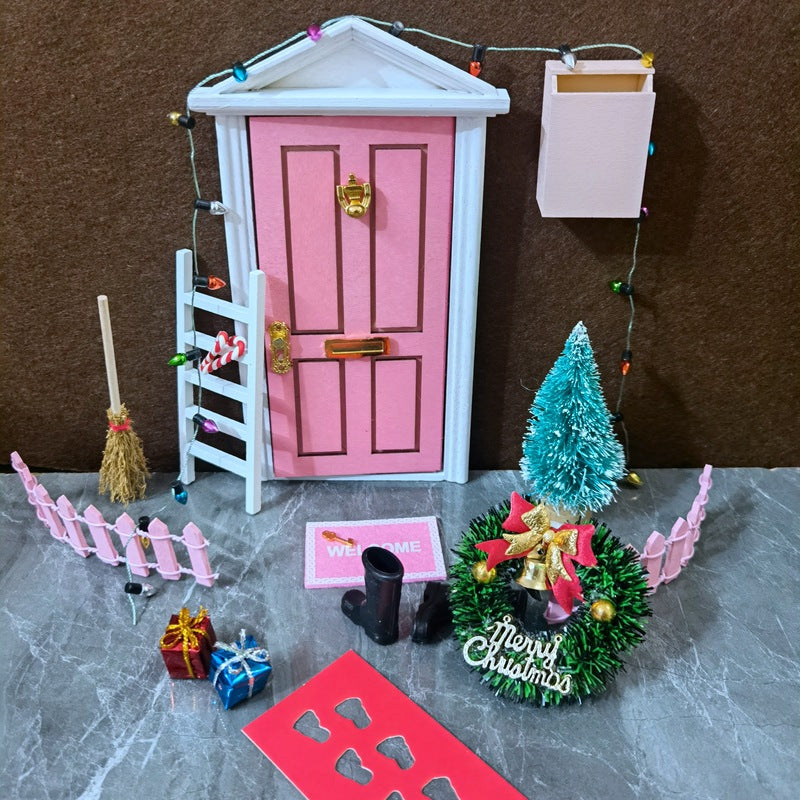 🏡Red Doorway Christmas Set Artificial Model