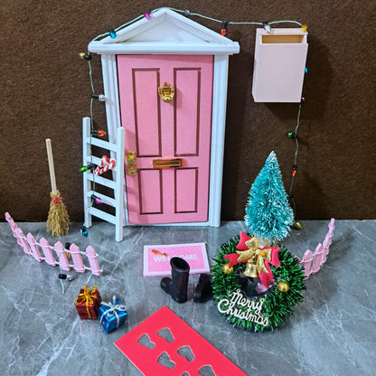 🏡Red Doorway Christmas Set Artificial Model