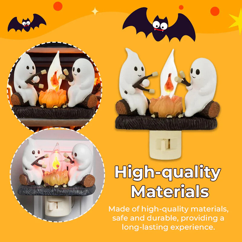 Spooky and Cute Bonfire Ghost Night Light