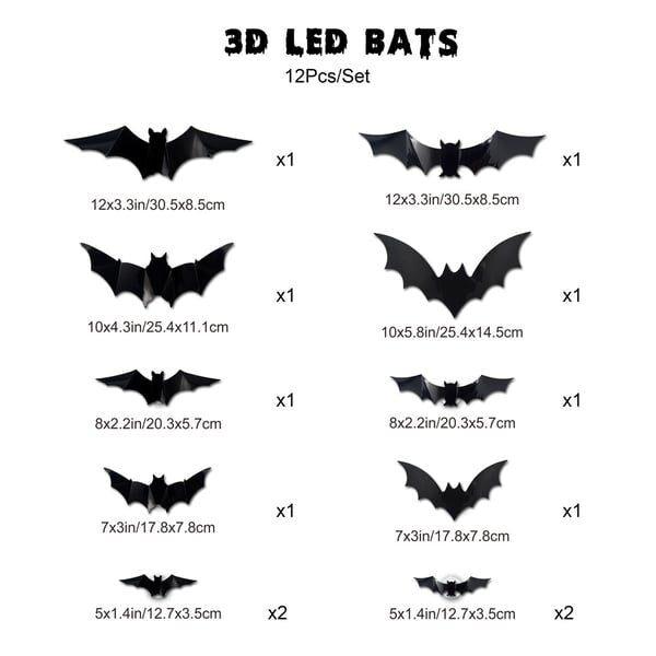 😈Halloween Promotion😈3D Bat Design LED Decoration