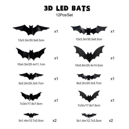 😈Halloween Promotion😈3D Bat Design LED Decoration